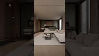 Small Space Interior Design Modern Open Concept Layout for Kitchen, Dining & Living #Shorts