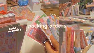 packing orders orders for my small business  asmr no music / talking