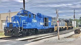 Railroad Switching With Vintage Locomotives, Steam Train With Caboose Makes Final Run Through City