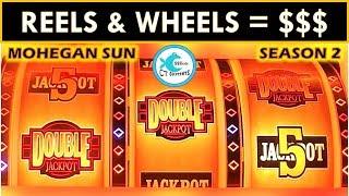 REEL WINS @ MOHEGAN SUN! WHEEL OF FORTUNE SLOT MACHINE, DOUBLE JACKPOT GOLD WINNERS SLOT