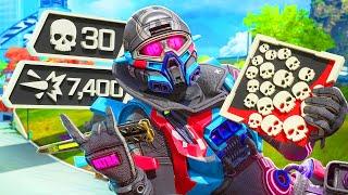 UNBELIEVABLE SOLO Octane 30 KILLS and 7,400 Damage Apex Legends Gameplay