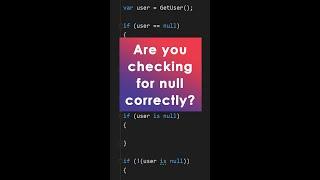 Are you checking for null correctly in C#? #Shorts