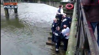 Les policiers sauvent une femme tombée dans l'Odet à Quimper