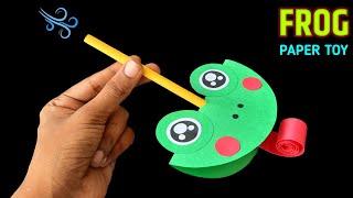 Amazing Frog   paper toy , how to make paper toy , paper frog with moving tounge , blow toy