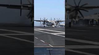 C-2 Greyhound Cargo Aircraft Landing On Aircraft Carrier #shorts #short