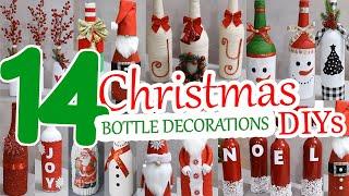 14 Easy DIY Christmas Glass Bottle Decoration Ideas, Christmas crafts