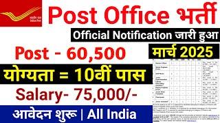 Post Office New Vacancy 2025 | Post Office Recruitment 2025 | Dak Vibhag Bharti, new vacancy 2025