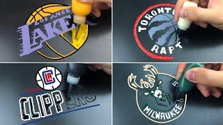 NBA Team Logos Pancake Art - Los Angeles Lakers, Milwaukee Bucks, LA Clippers, Toronto Raptors