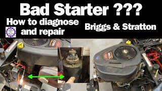 How to Check and Replace Electric Starter in Lawn Tractor with Briggs and Stratton Engine