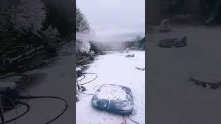 Homemade snow machine! First test. #snow #machine #snowmaking #snowmachine #snowblower