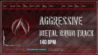 Aggressive Metal Drum Track 140 BPM (HQ,HD)