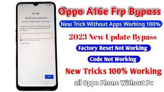 Oppo A16e FRP Bypass | New Trick 2023 | Code Not Working Google Account Bypass Without Pc Frp Bypass