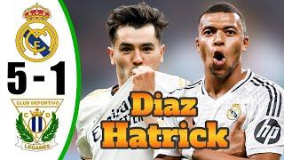 Ibrahim Diaz Hat Trick  Real Madrid vs Leganes 5-1 - All Goals & Highlights - 2024