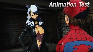 Black Cat seduces Spider-Man | MMD IK Body Animation Test