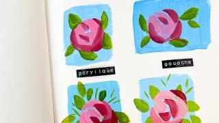 Gouache vs. Acrylic Gouache Side-by-Side Comparison!