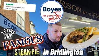 We try the FAMOUS Steak pie at Boyes..YES.. Boyes !!!  in Bridlington