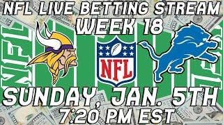 Minnesota Vikings vs Detroit Lions LIVE Bet Stream | NFL Football Week 18