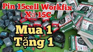 Pin 15Cell WORKFIX Xả 15C Dòng Xả Cao Cho Máy Mài, Máy Khoan Bê tông Chương Trình Giá Rẻ