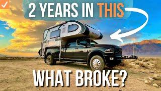 2 Year Review - nüCamp Cirrus Truck Camper // Pros, Cons and What Broke!