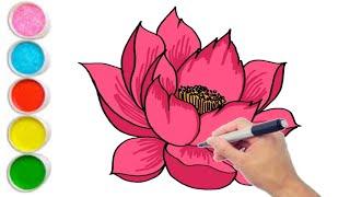 How To Make A Lotus Drawing Easy | How To Draw A Lotus Flower Very Easy Step by step