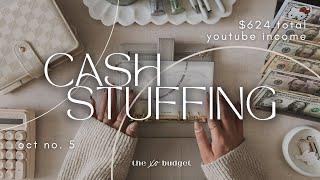 Cash Stuffing | Oct No 5 | 2024 | YouTube Income | Completed Savings Challenge | Sinking Funds