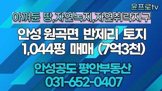 안성 원곡면 반제리 꼭꼭숨겨 놓았던 땅=자연녹지,자연취락 1,044평(평당70만원)