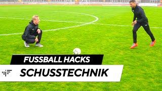 Schusstechnik: Härter und präziser schießen | Fußball Hacks | iM Football