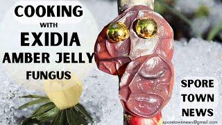 Amber Jelly Roll Wild Mushroom - Cooking and Prepping of the Fungus with host Exidia