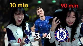 WAY TO 3-4 from 2-0...  TOTTENHAM 3 : 4 CHELSEA KOREAN SPURS FAN GIRL WATCHALONG HIGHLIGHTS