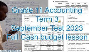 Grade 11 Accounting Term 3 | Cash budget Full Lesson of 2024 (Including debtors collection schedule)