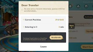 GENSHIN CLOUD QUEUE UPDATE 2024