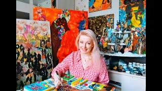 Workshop. Contemporary artist Irina Bast. Decorative painting mosaic & Sculptural wall art