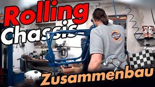 Zusammenbau Rolling Chassis SWT-SPORTS BMW Motorrad 2-Ventil Zentralfederbeinumbau mit USD Gabel KTM