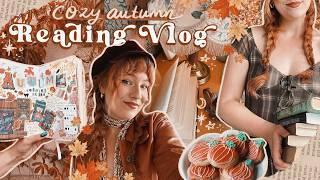 A Cozy Autumnal Reading Vlog ⋆︎˚｡⋆˚⋆ book unboxing, cozy fantasy reads & baking pumpkin cookies