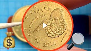 Spain 10 vs 50 cent 2016 EURO coins