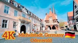 Walking Tour in Michelstadt, Germany (Hessen) - Beautiful Old Town in Odenwald - UHD 4K 60 fps