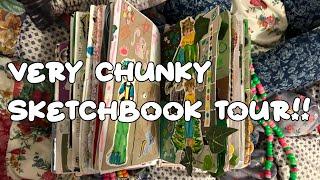 ⭐️ Very chunky sketchbook tour!! ⭐️(Face reveal)