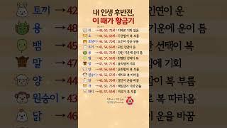 내 인생 후반전, 이 때가 황금기입니다.