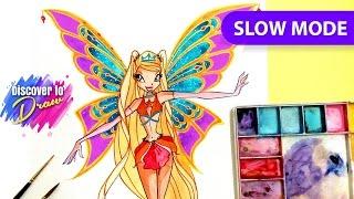 How to draw #Stella #Enchantix from #winxclub | Slow mode