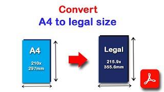 How to convert paper size from A4 to legal size in PDF using Adobe Acrobat Pro DC