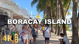 Full Walking Tour of BORACAY ISLAND from Station 3 to 1! | 4K HDR | Philippines