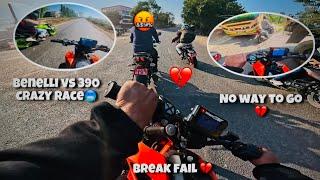 Hyper ride on ktm 390 ️ Benelli vs duke 390 crazy race  crash honey se bacha  #ktm #motovlog