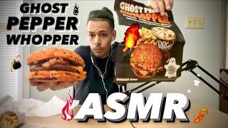 ASMR Burger King Ghost Pepper Whopper Mukbang 