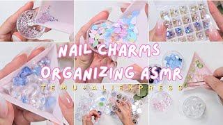 ASMR Nail Charm and Rhinestone Haul - Organize with Me + Links