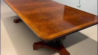 Elite Designs Global Ltd, Burr Walnut two tone designer dining table professionally French polished