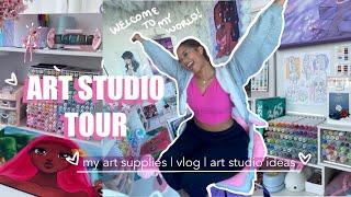 ART STUDIO TOUR  | art supplies  | cute n cozy vlog