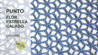 Tutorial Punto Flor Estrellada Calado Crochet o Ganchillo en Español