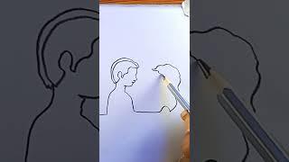Boy and girl oneline drawing#viral #shorts