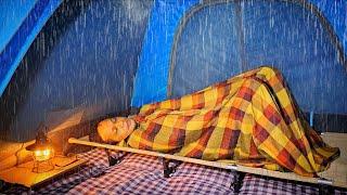 SOLO CAMPING HEAVY RAIN - RELAX AND ENJOY THE SOUND OF RAIN