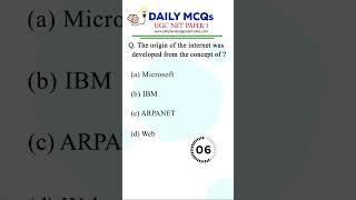 *Ans. C (ARPANET)Information and communication ICT - UGC Net Paper 1 - Daily MCQ #ugcnet #ugcnetexam